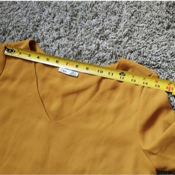 DEX CROP Top Mustard Top Shirt Small - Picture 5 of 8